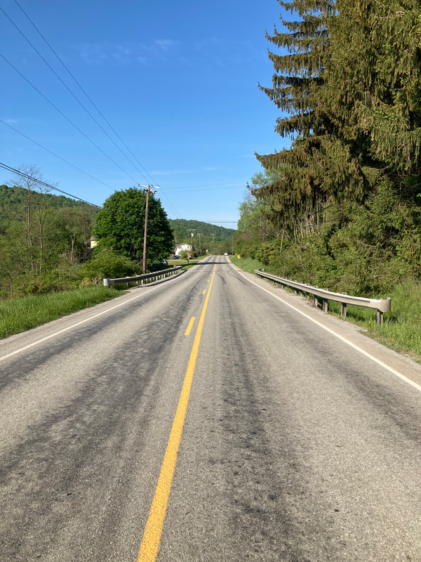 roadway where figure crossed road.
